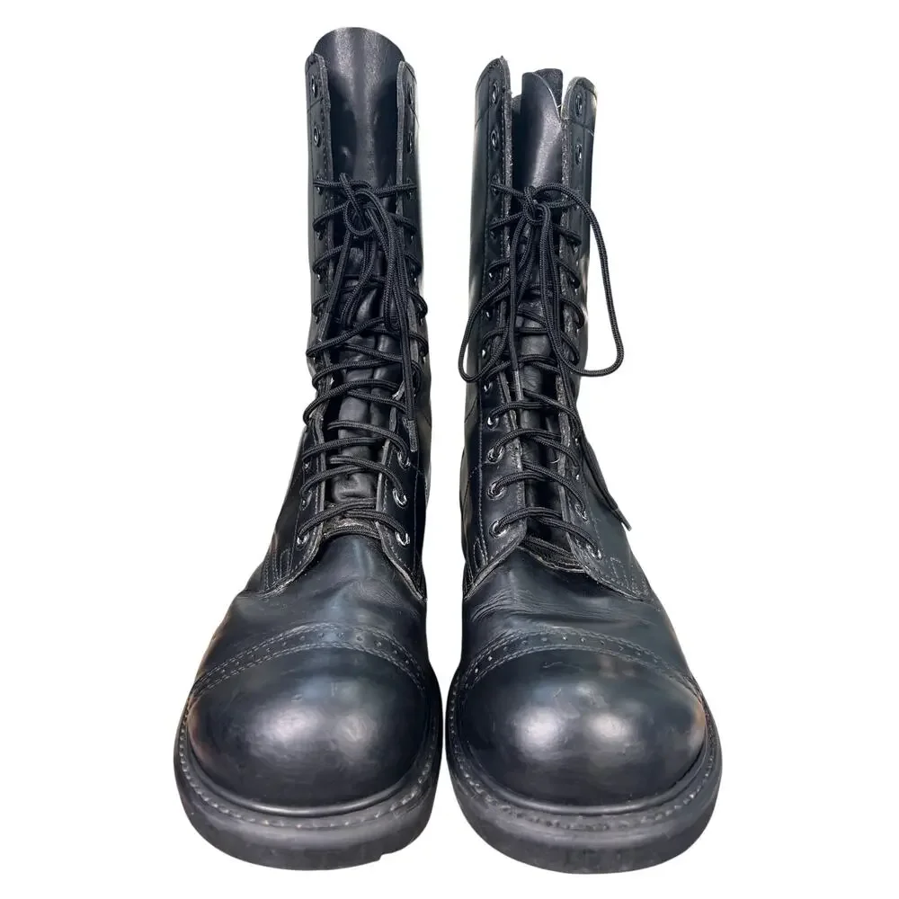 Vintage Double H 975 Black Leather Combat Jump Boots Size US 8.5 E